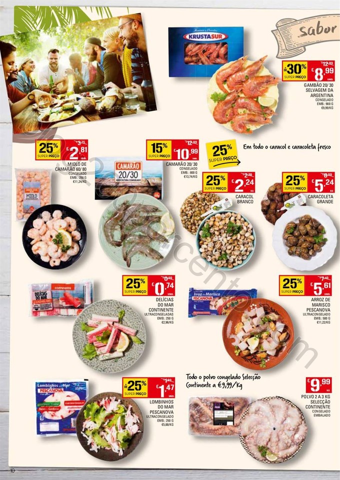 Novo Folheto CONTINENTE Cervejas e Mariscos promo