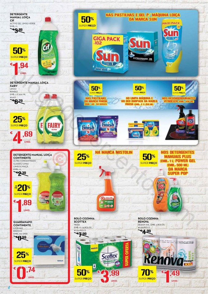 Antevisão Folheto CONTINENTE Limpeza promoções 