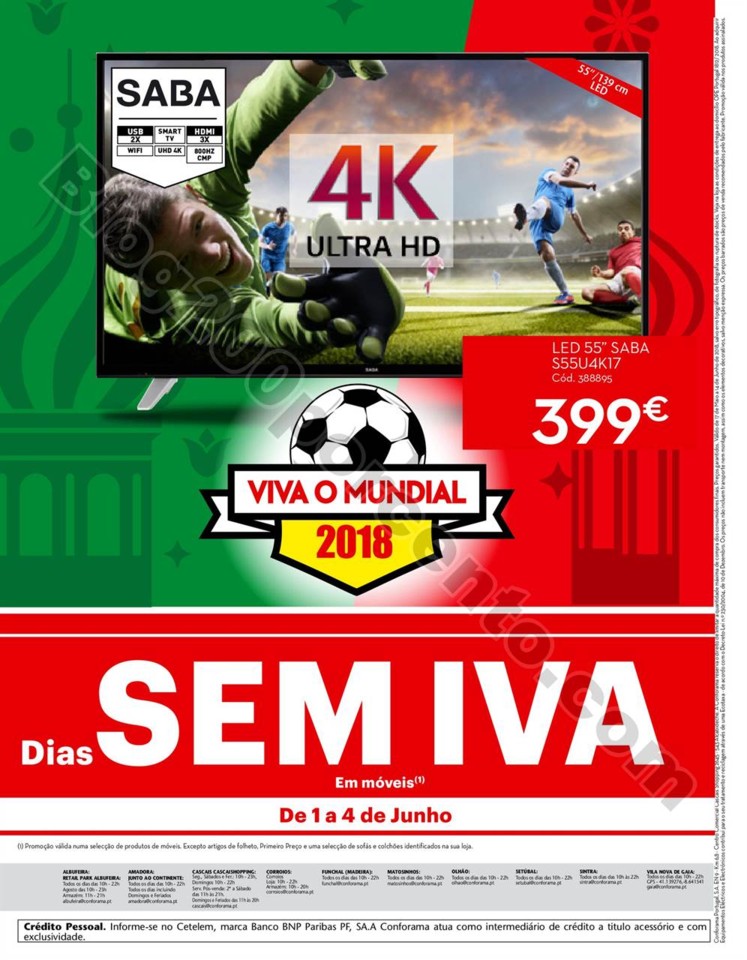 Antevisão Folheto CONFORAMA Mundial promoções d