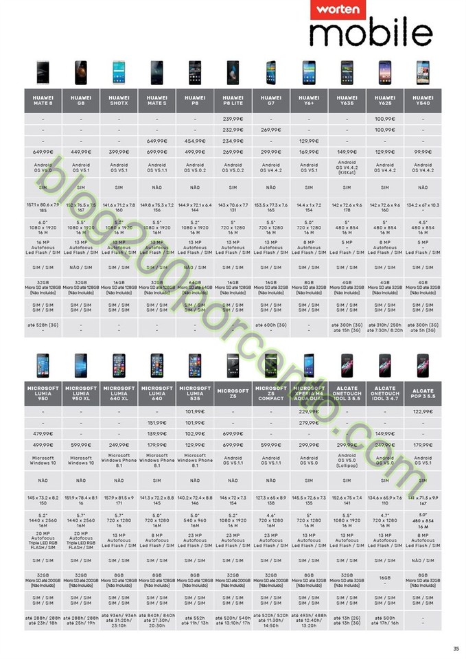 Novo Folheto WORTEN Mobile promoções até 31 mar
