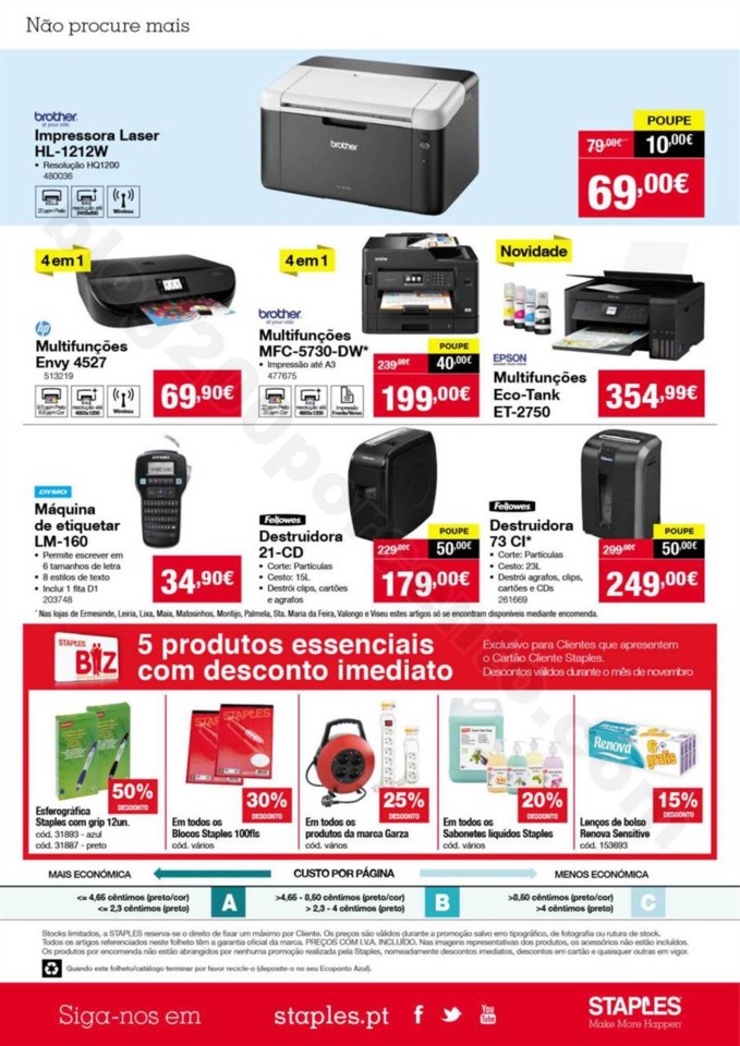 Antevisão Folheto STAPLES Promoções de 2 a 14 n
