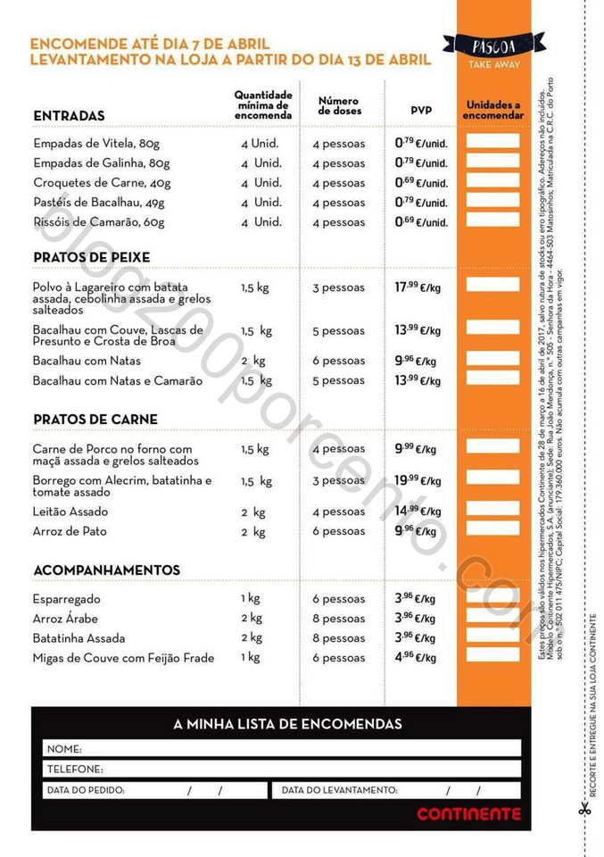 Antevisão Folheto CONTINENTE Take Away promoçõe