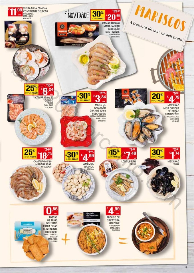 Novo Folheto CONTINENTE Cervejas e Mariscos promo