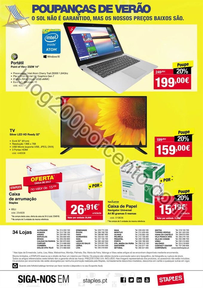 Antevisão Folheto STAPLES promoções de 28 julho
