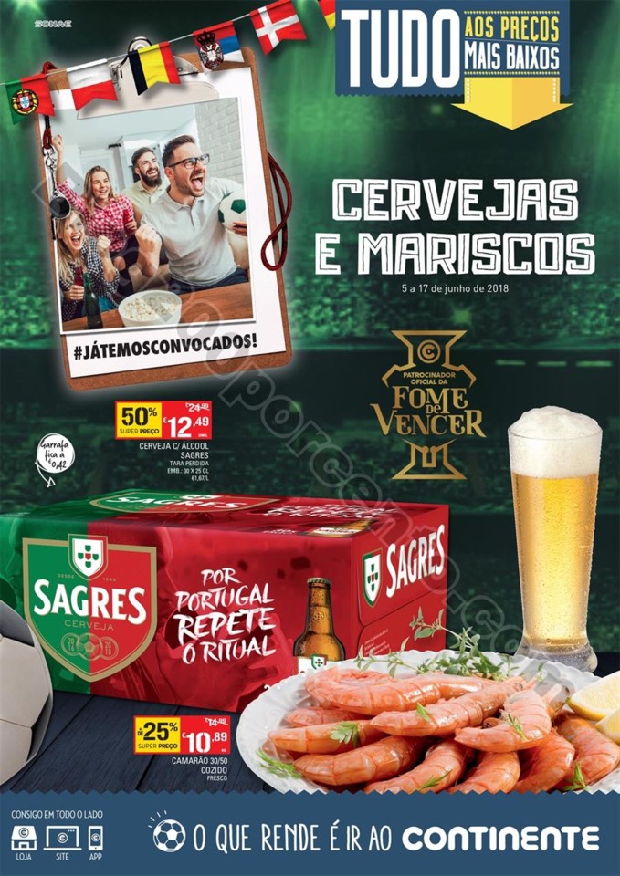 Antevisão Folheto CONTINENTE Cervejas e mariscos 