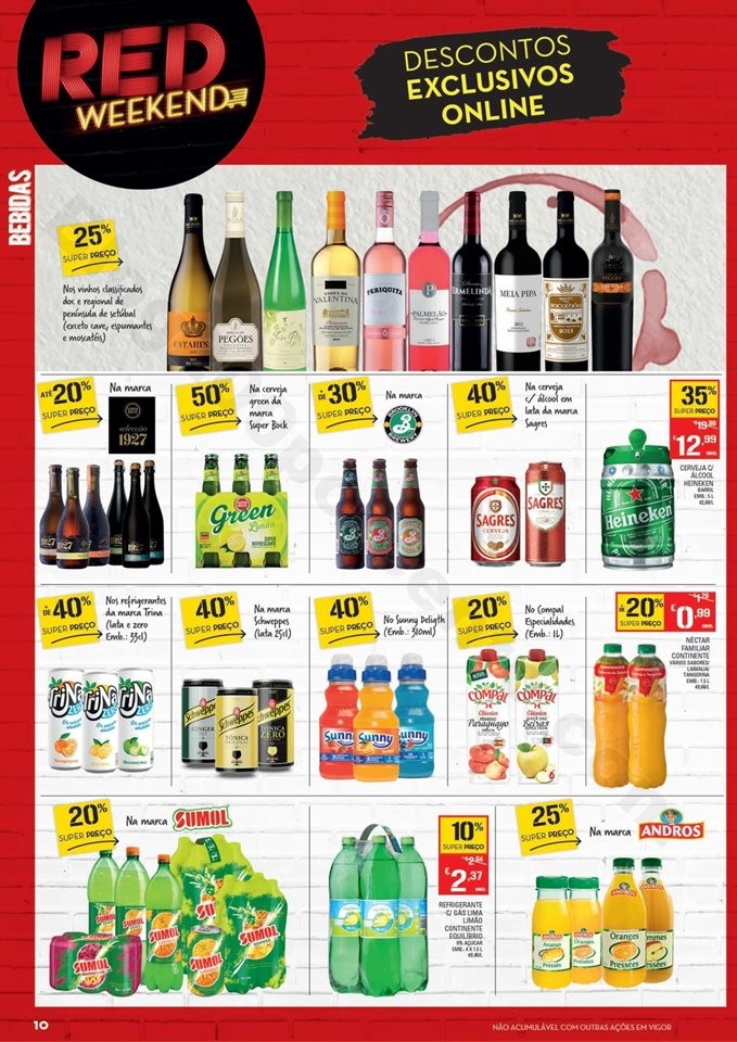 Antevisão Folheto CONTINENTE Red Weekend 22 a 24 