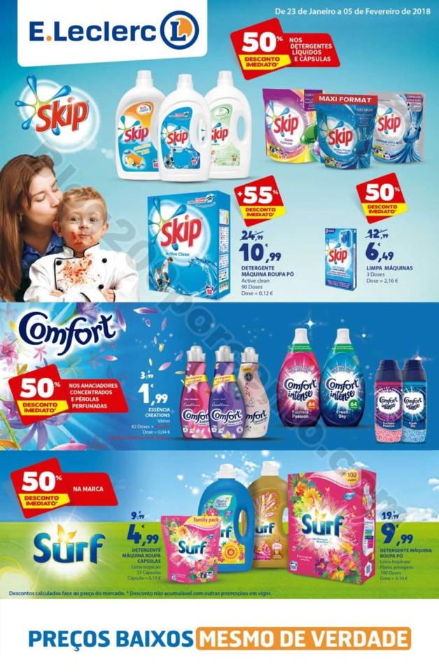 Novo Folheto Extra E-LECLERC Limpeza Promoções a