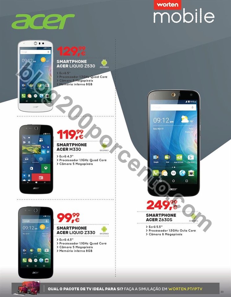 Antevisão Folheto WORTEN Mobile promoções de 9 