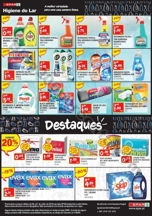 Antevisão Folheto SPAR Promoções de 9 a 21 julh