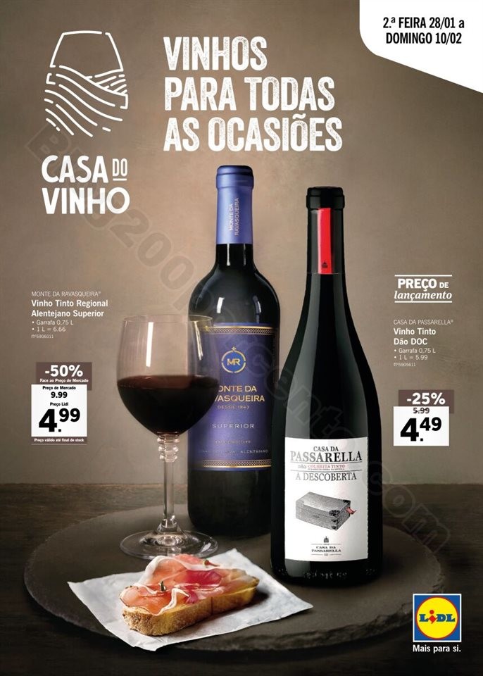 Antevisão Folheto LIDL Vinhos 28 janeiro a 10 fev