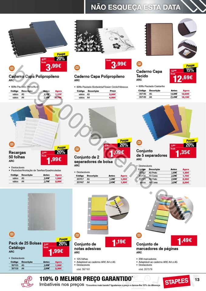 Antevisão Folheto STAPLES Agendas promoções de 