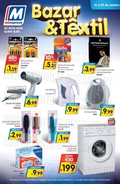 Novo folheto | MINI PREÇO | Bazar & Têxtil de 16 a 29 janeiro