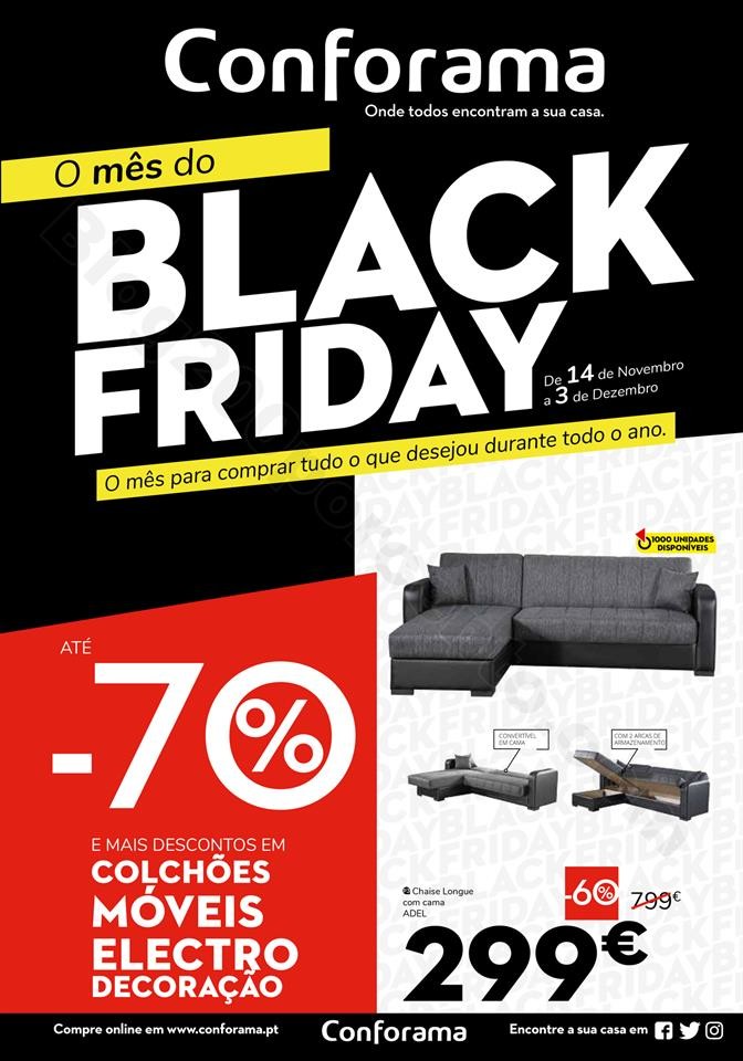 Antevisão Folheto CONFORAMA Black Friday Promoç