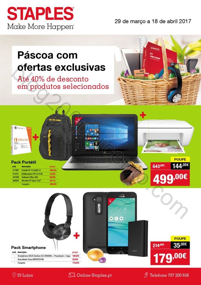 Antevisão Folheto STAPLES Páscoa promoções de 
