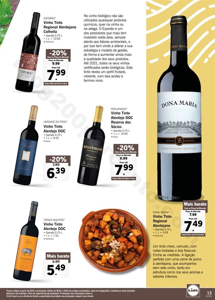 Antevisão Folheto LIDL Vinhos 28 janeiro a 10 fev