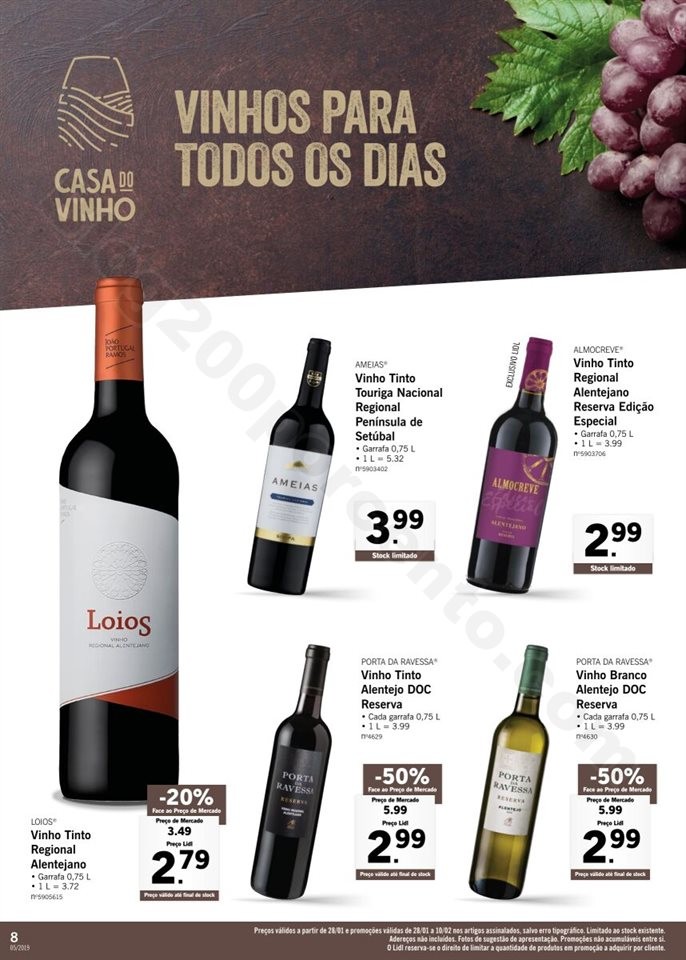 Antevisão Folheto LIDL Vinhos 28 janeiro a 10 fev