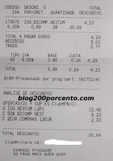 Resultado da acumulação | MINI PREÇO | Nestlé