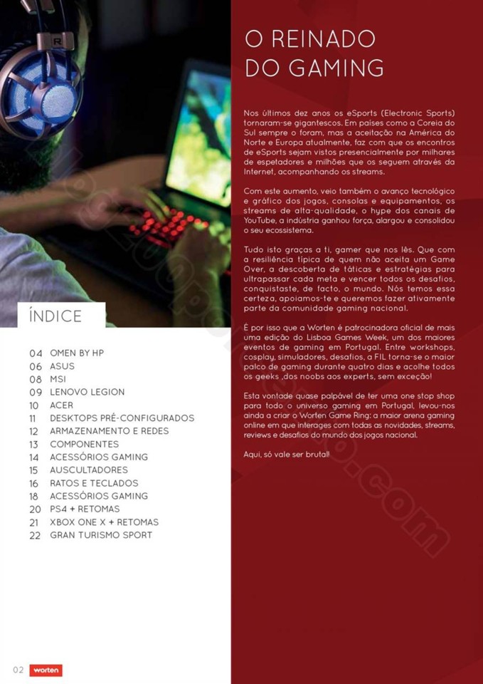 Novo Folheto WORTEN Gamer promoções até 22 nove