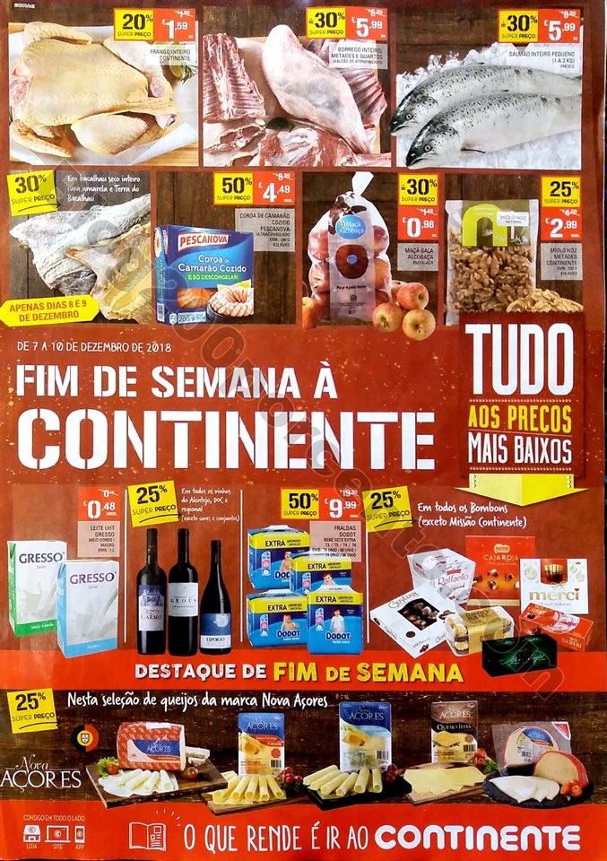 antevisao continente fim de semana 7 a 10 dezembro