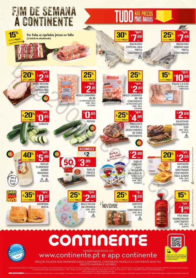 Antevisão Folheto CONTINENTE Fim de semana de 1 a
