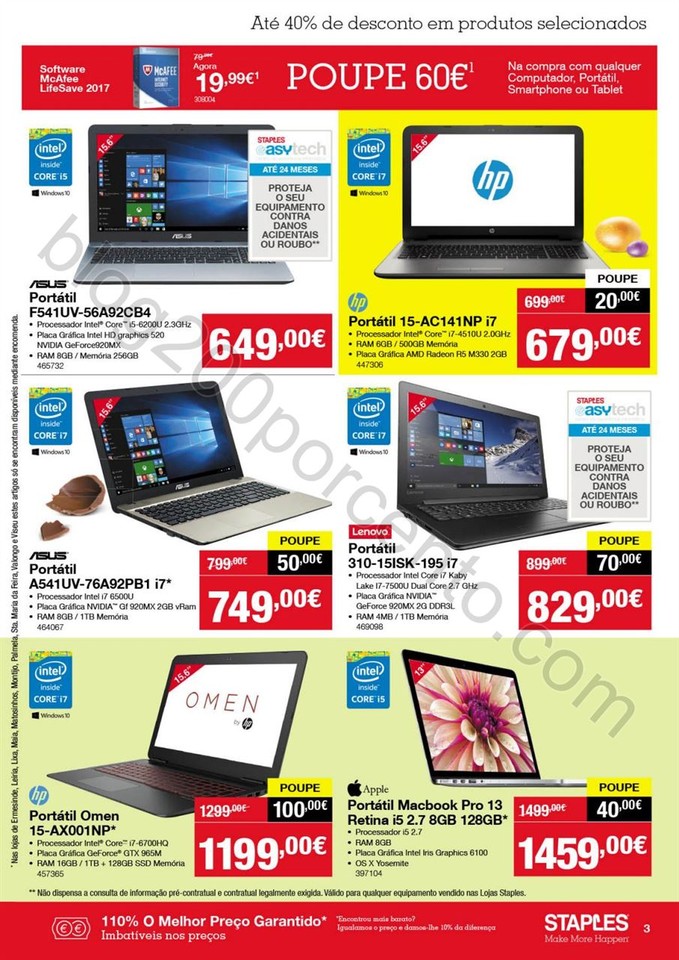 Antevisão Folheto STAPLES Páscoa promoções de 