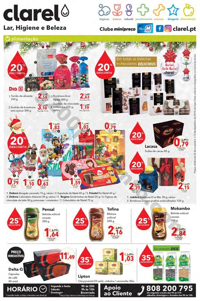 Antevisão Folheto CLAREL Promoções de 22 novemb