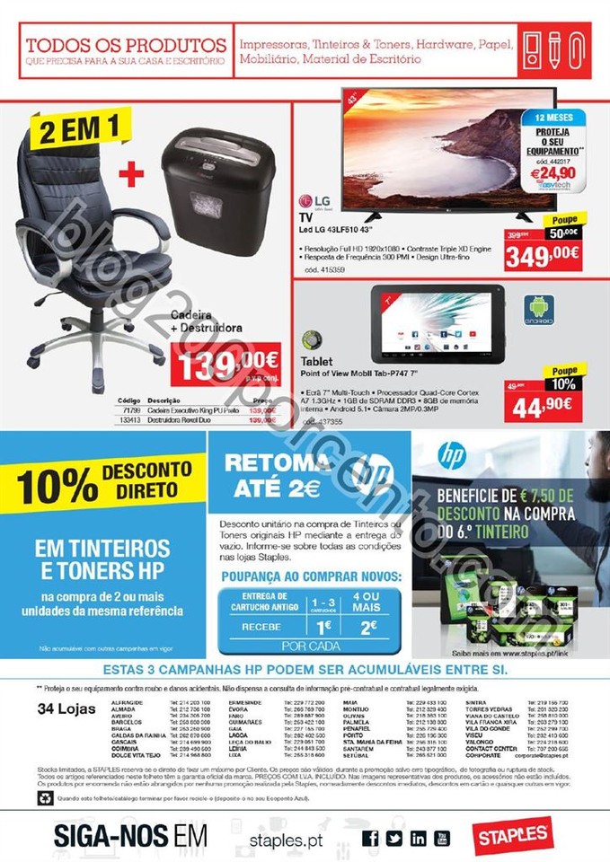 Antevisão Folheto STAPLES promoções de 19 a 31 
