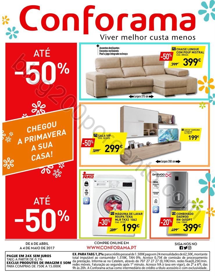 Antevisão Folheto CONFORAMA Promoções de 6 abri