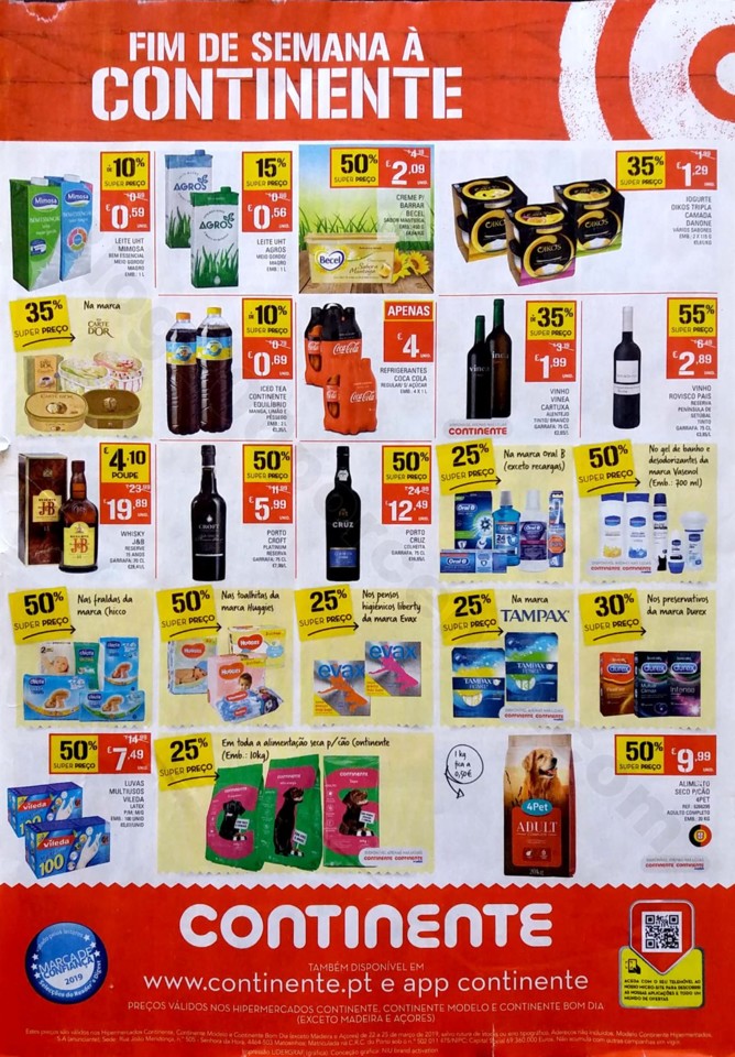 antevisao folheto continente fim de semana 22 a 25