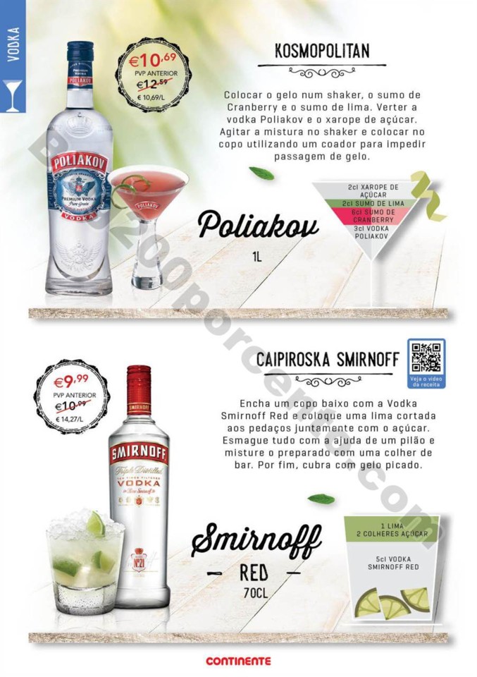 Antevisão Folheto CONTINENTE Cocktails promoçõe
