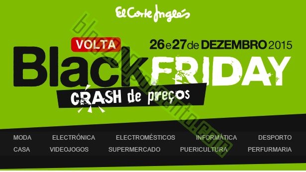 Antevisão Black Friday EL CORTE INGLÉS dias 26 e