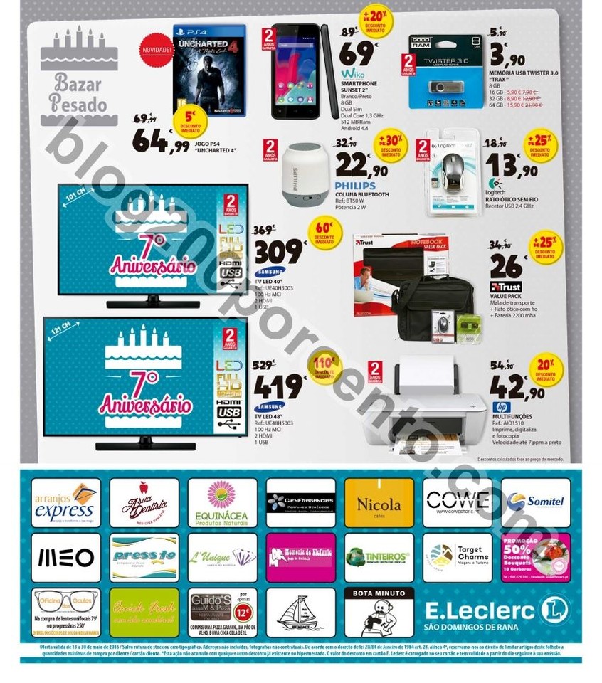 Antevisão Folheto E-LECLERC Aniversário Rana de 