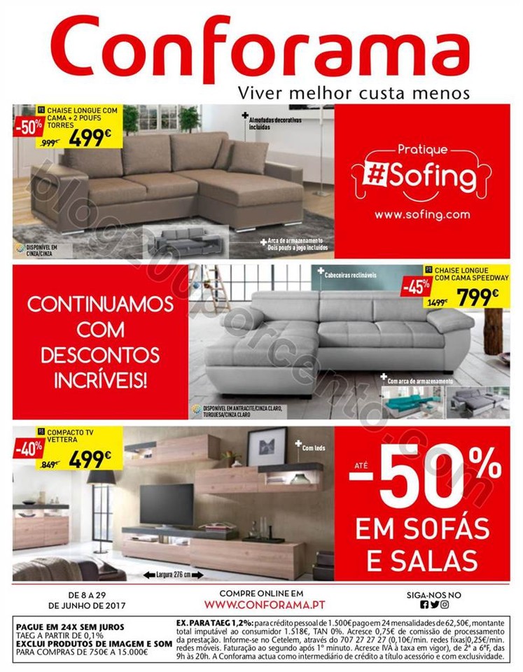 Novo FOlheto CONFORAMA Promoções de 8 a 29 junho