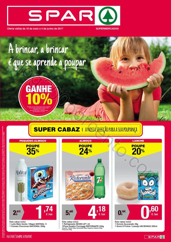 Antevisão Folheto SPAR Promoções de 18 maio a 4