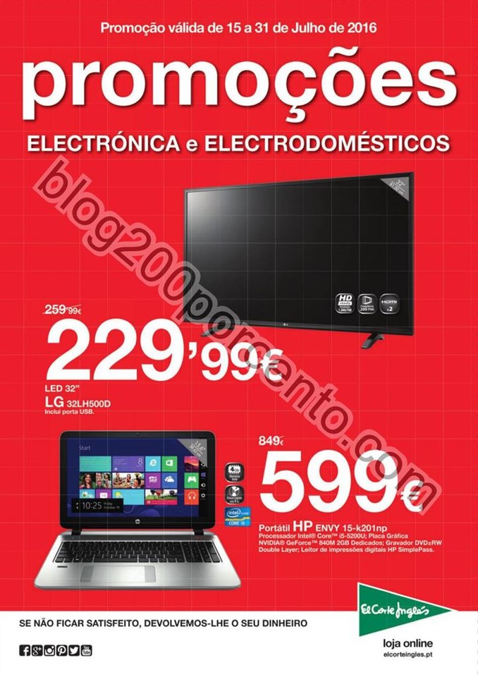 Novo Folheto EL CORTE INGLÉS Promoções de 15 a 