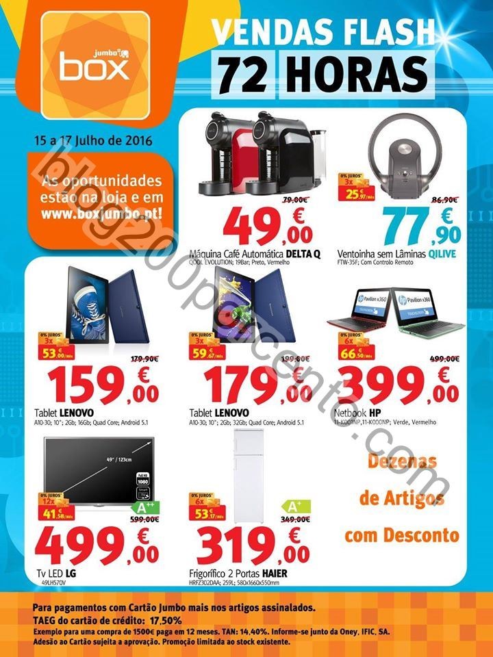 72 horas de descontos JUMBO - BOX promoções 15 a