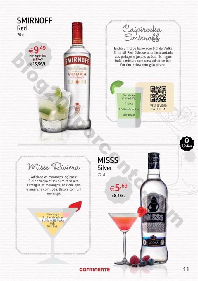 Antevisão Folheto CONTINENTE Cocktails de 25 julh