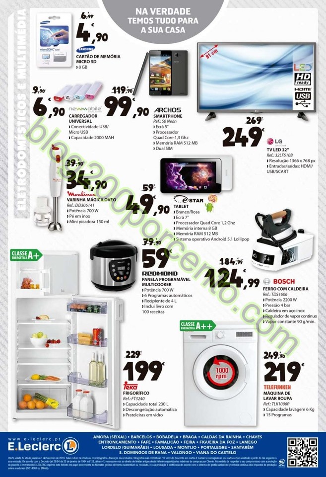 Antevisão Folheto E-LECLERC promoções de 26 jan