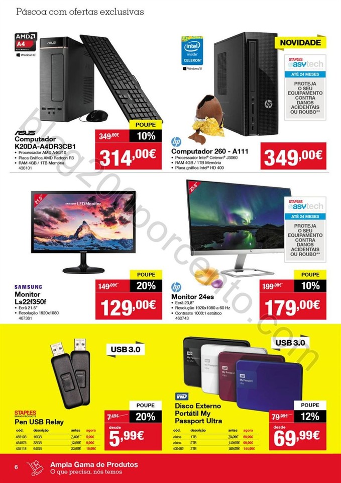 Antevisão Folheto STAPLES Páscoa promoções de 