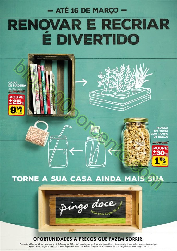 Novo Folheto PINGO DOCE Renovar e Reciclar de 25 f