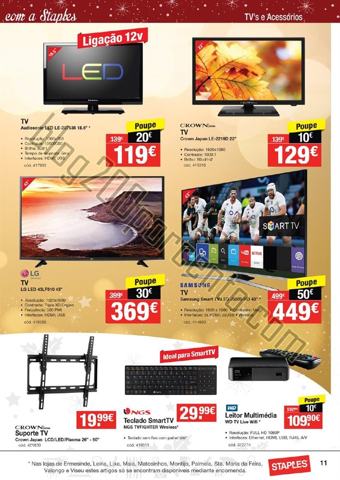 Antevisão folhetoSTAPLES Promoções Natal de 10 