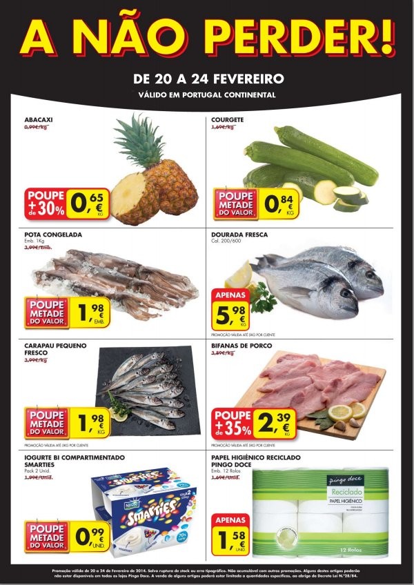 Novo folheto | PINGO DOCE | A Não Perder de 20 a 24 fevereiro