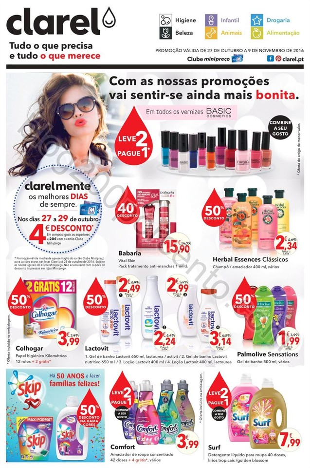 Antevisão Folheto CLAREL Promoções de 27 outubr