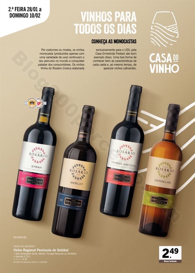 Antevisão Folheto LIDL Vinhos 28 janeiro a 10 fev