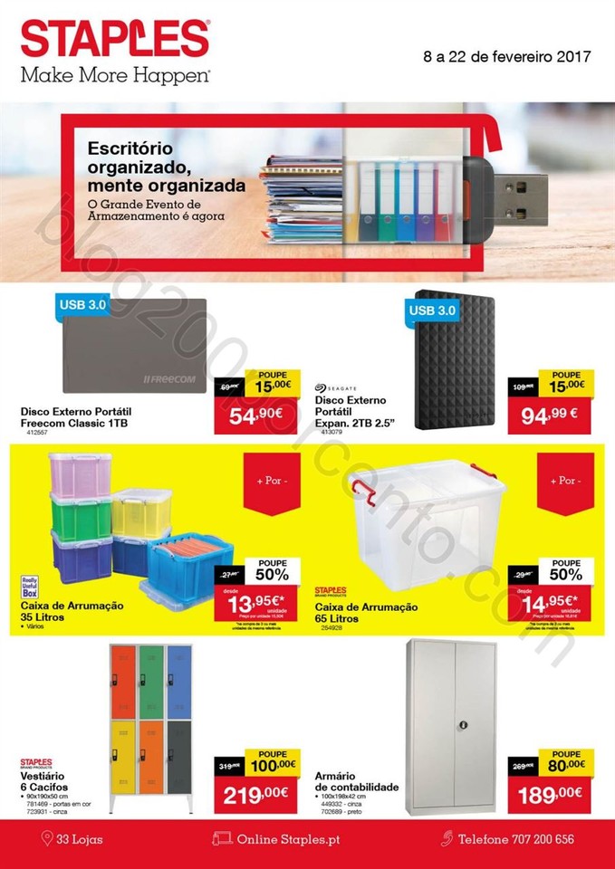 Antevisão Folheto STAPLES Promoções de 8 a 22 f