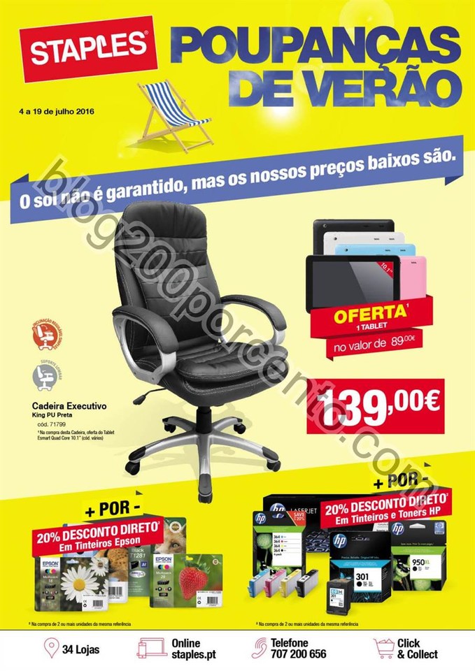 Antevisão Folheto STAPLES Promoções verão de 4