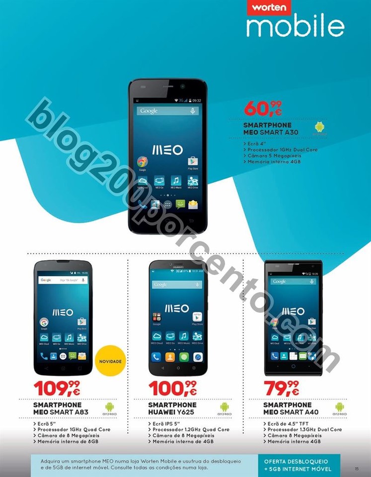 Antevisão Folheto WORTEN Mobile promoções de 9 