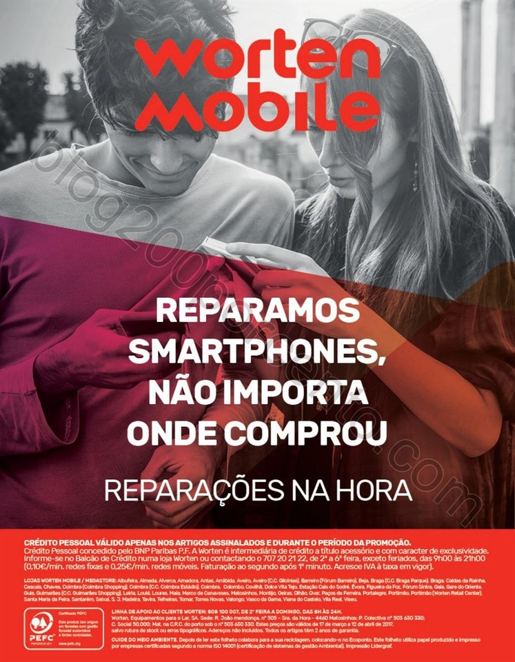 Antevisão Folheto WORTEN Mobile promoções de17 