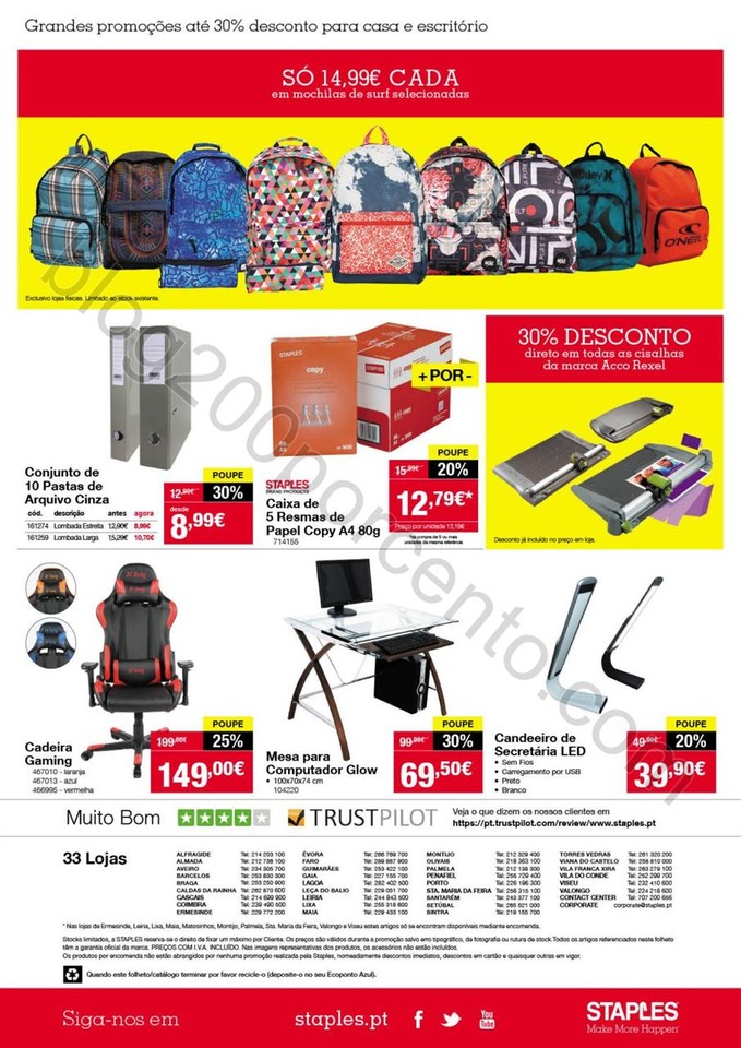Antevisão Folheto STAPLES Promoções de 10 a 16 