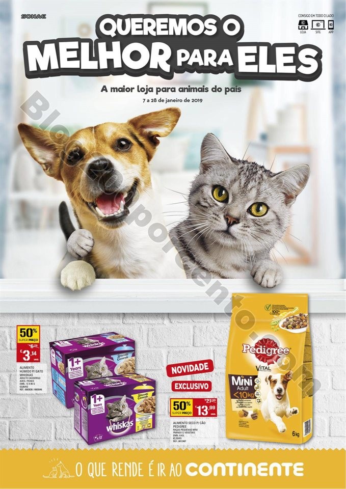 Especial Pets CONTINENTE Promoções de 7 a 28 jan